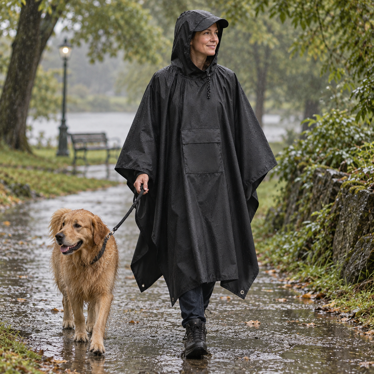 Nimbora – Packable Waterproof Rain Poncho with Hood & Oversized Fit for Hiking & Festivals