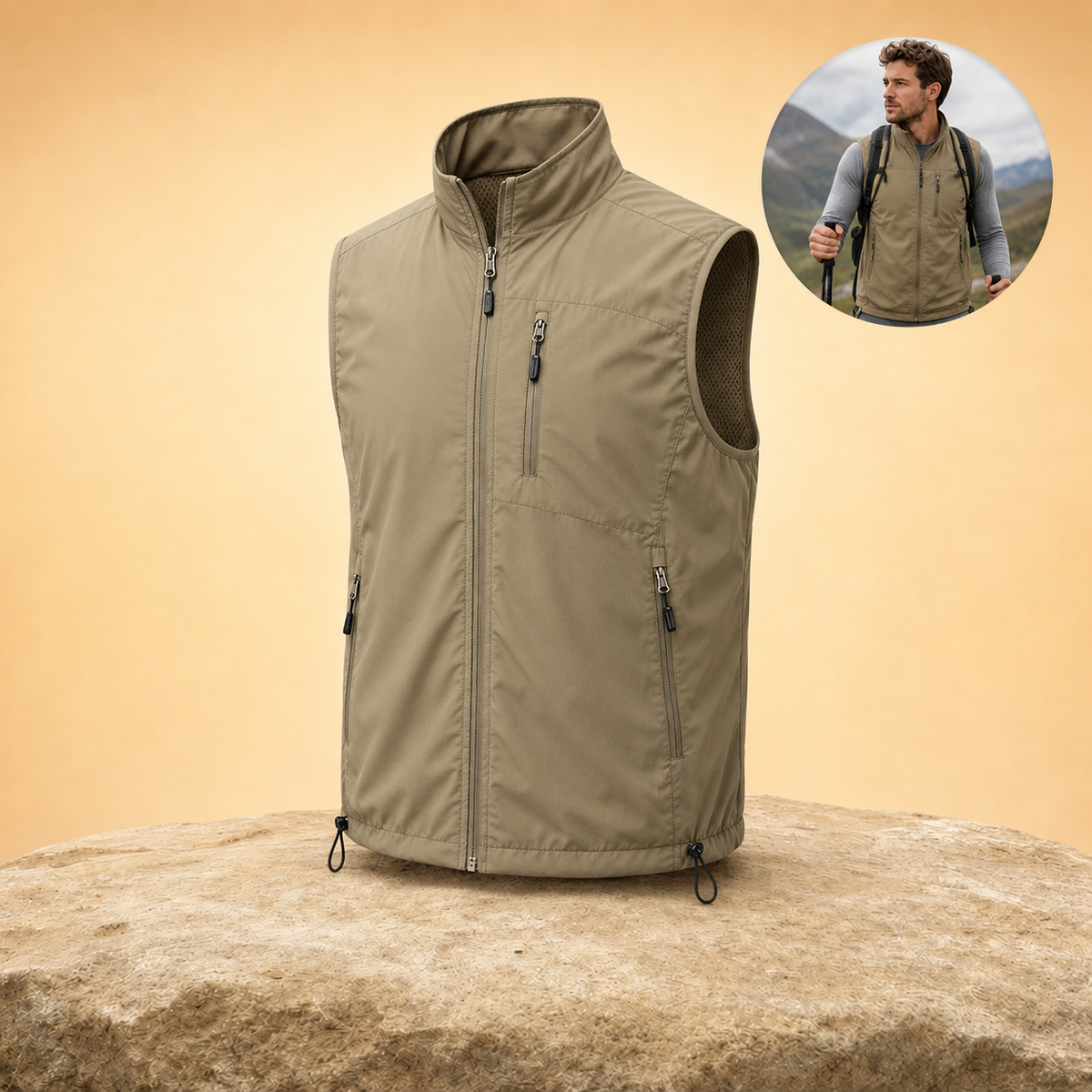 Ventova – Lightweight Breathable Hiking Gilet with Multi-Pocket Storage & Full-Zip Outdoor Layer