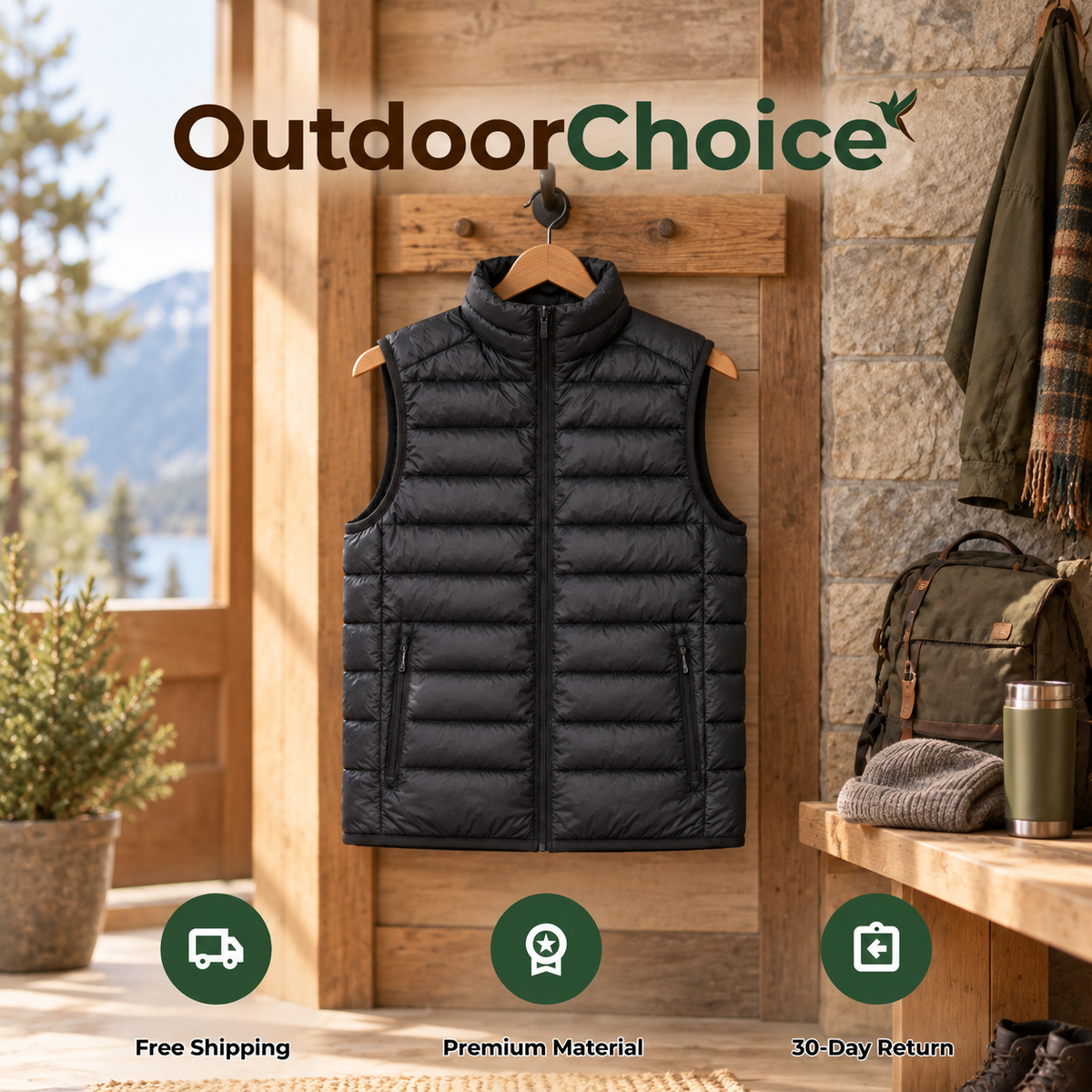 Loftova – Insulated Body Warmer Gilet with Water-Repellent Shell, Zipped Pockets & Packable Stuff Sack