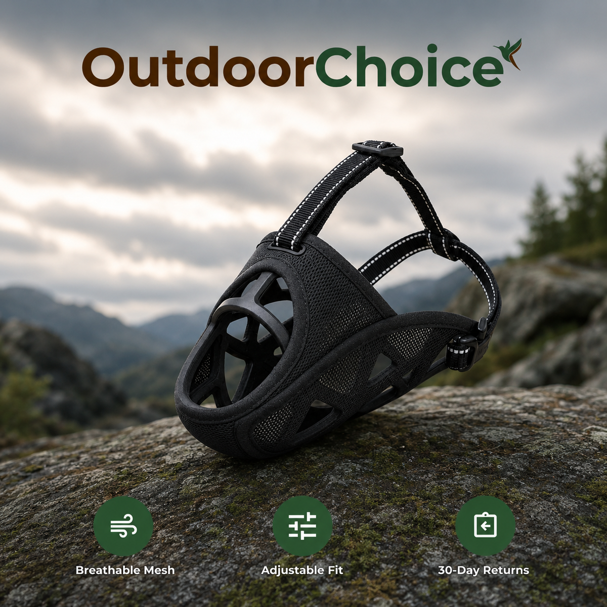Snoutra – Soft Breathable Dog Muzzle with Adjustable Strap for Anti-Bite, Anti-Bark & Gentle Training
