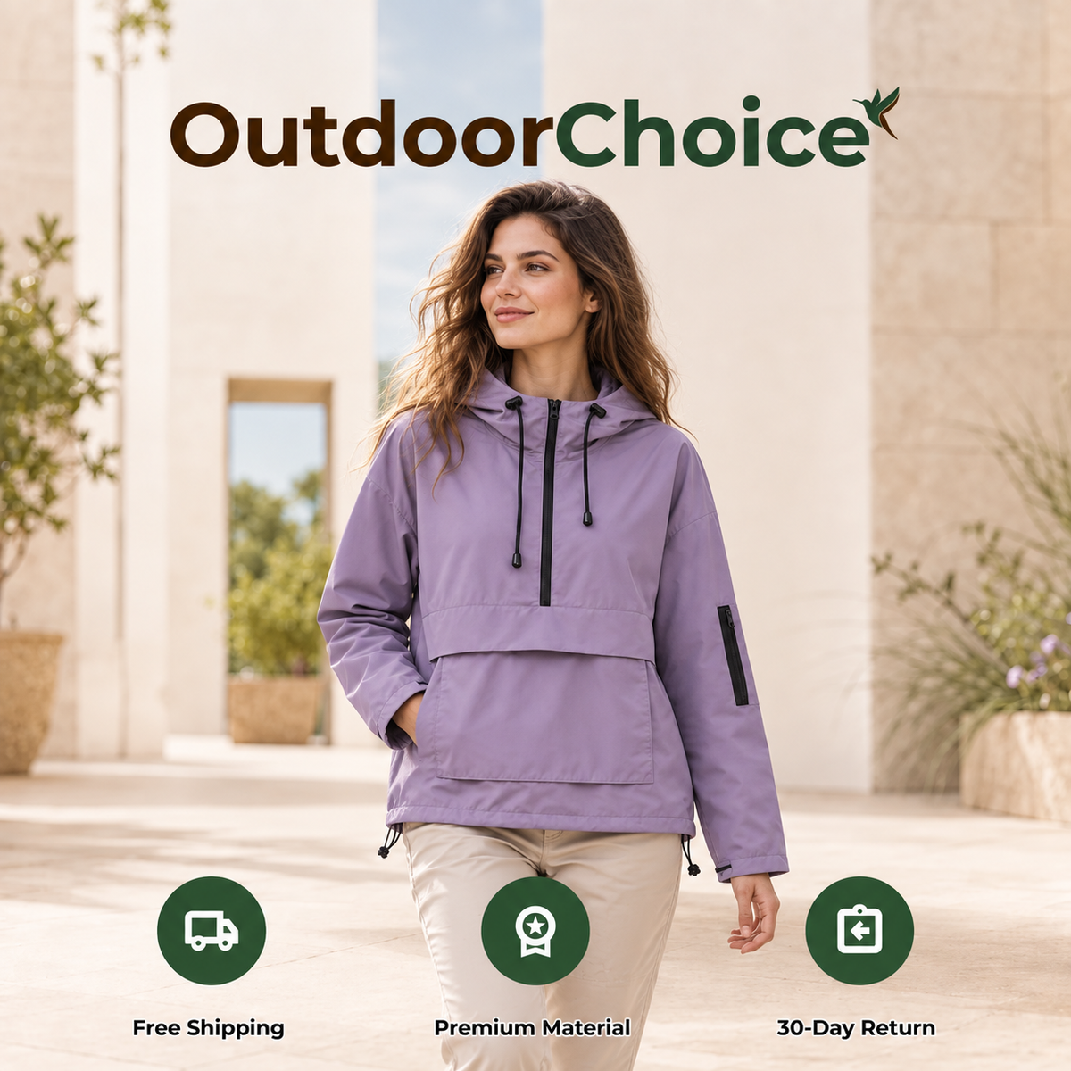Rainova – 3-in-1 Waterproof Women's Jacket with Windproof Shell, Adjustable Waist & Hidden Pocket