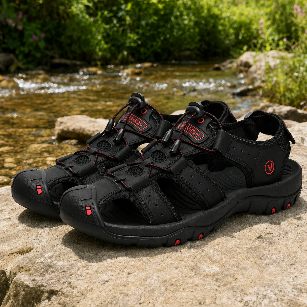 Fordova – Quick-Dry Lightweight Hiking Sandals with Adjustable Straps & Grip Outsole