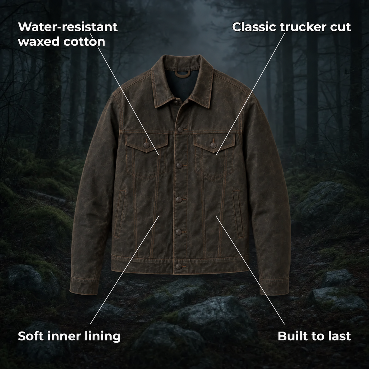 Waxora - Waxed Trucker Jacket and All-Season Water-Resistant Outerwear