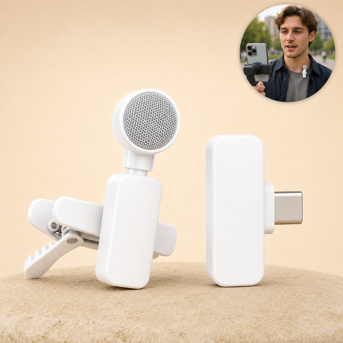 Clarova - Mini Wireless Lavalier Microphone for iPhone & Android Creators