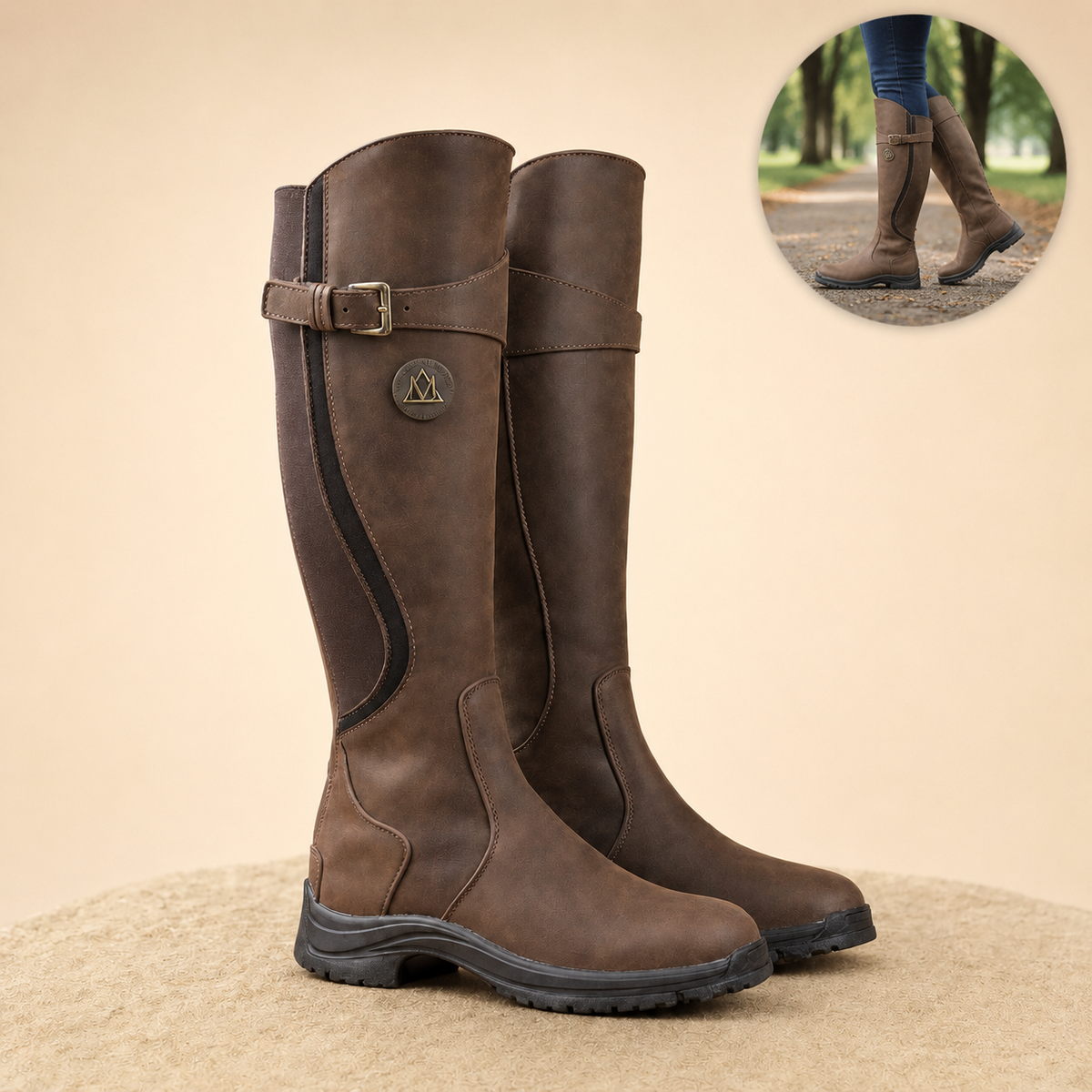 Frostride – Waterproof Insulated Winter Riding Boots with Slip-Resistant Grip Sole