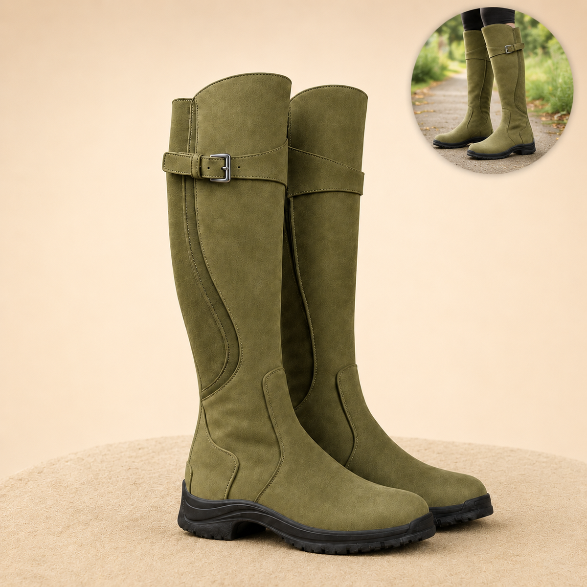 Frostride – Waterproof Insulated Winter Riding Boots with Slip-Resistant Grip Sole
