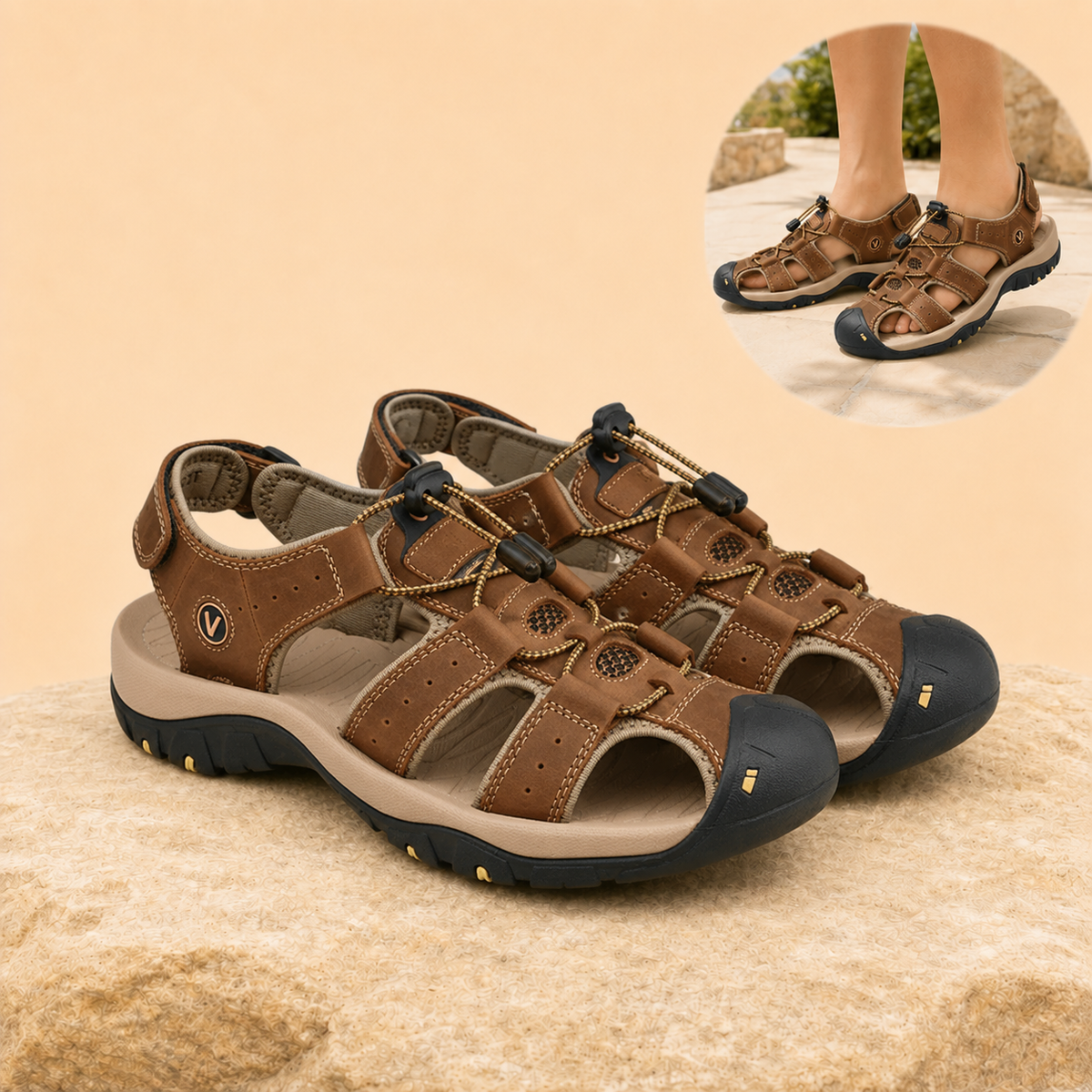 Fordova – Quick-Dry Lightweight Hiking Sandals with Adjustable Straps & Grip Outsole