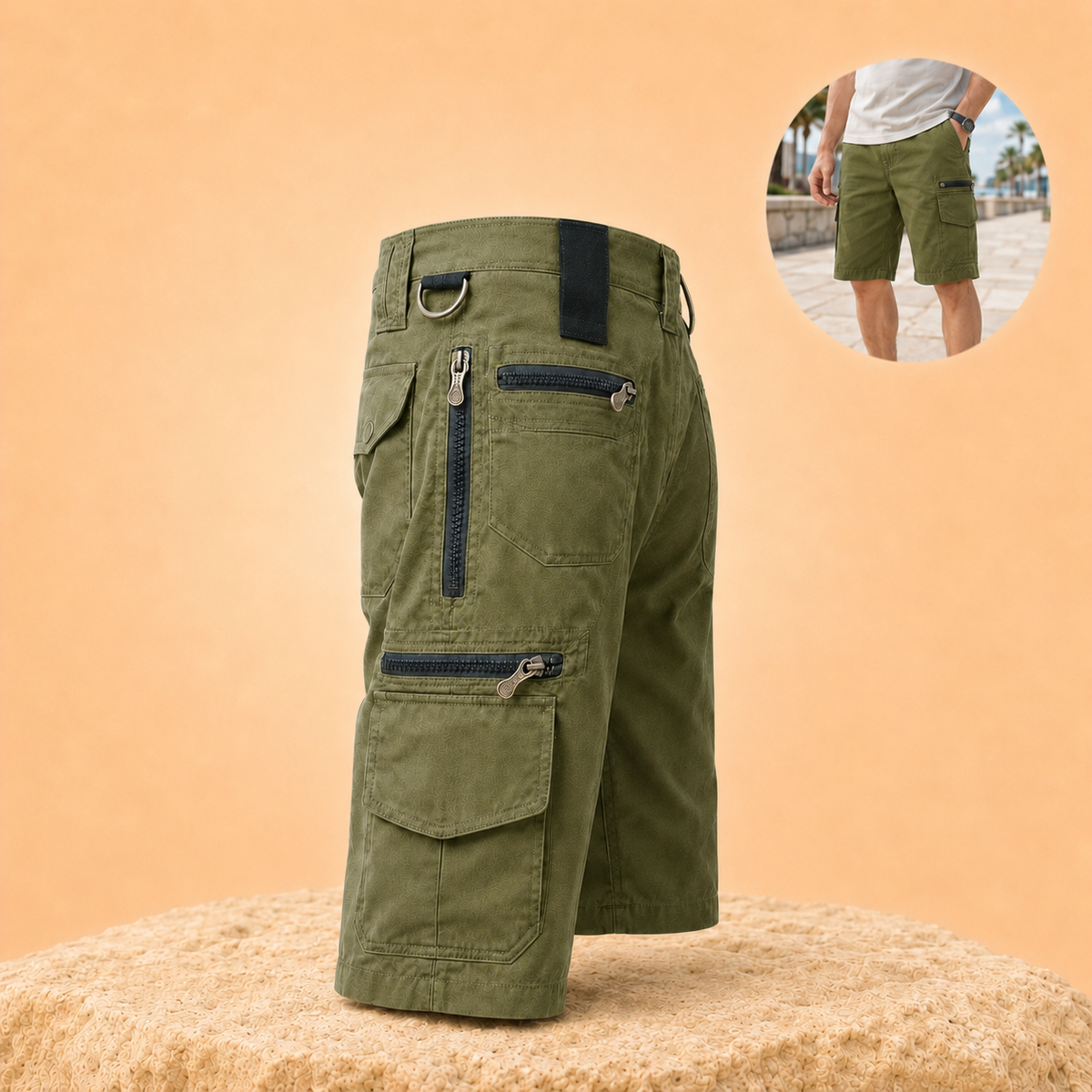 Roamova – Men's Outdoor Cargo Shorts with Zipped Pockets & Quick-Dry Fabric for Hiking & Fishing