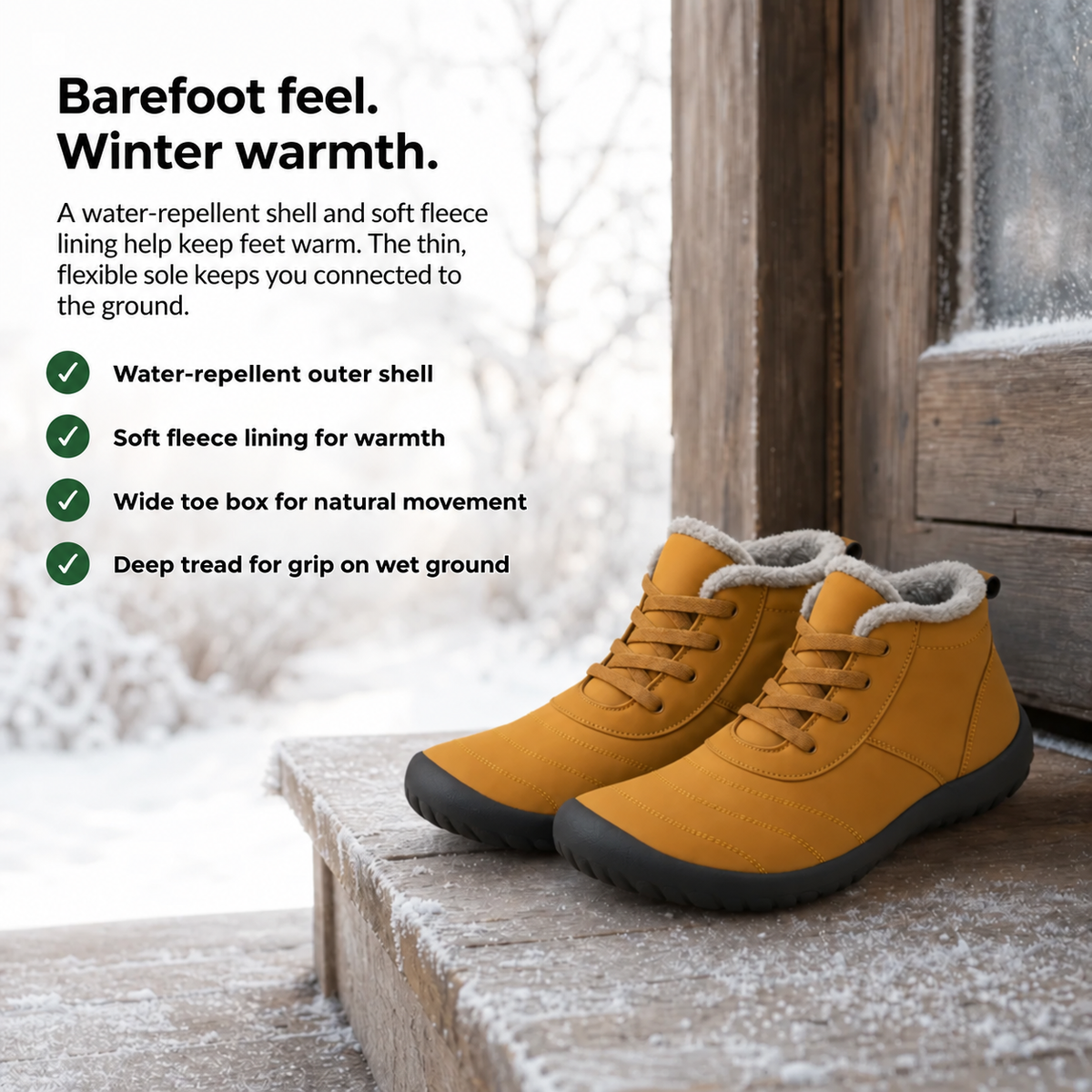 Boreva – Barefoot Winter Shoes with Waterproof Shell, Fleece Lining, Wide Toe Box & Non-Slip Grip Sole