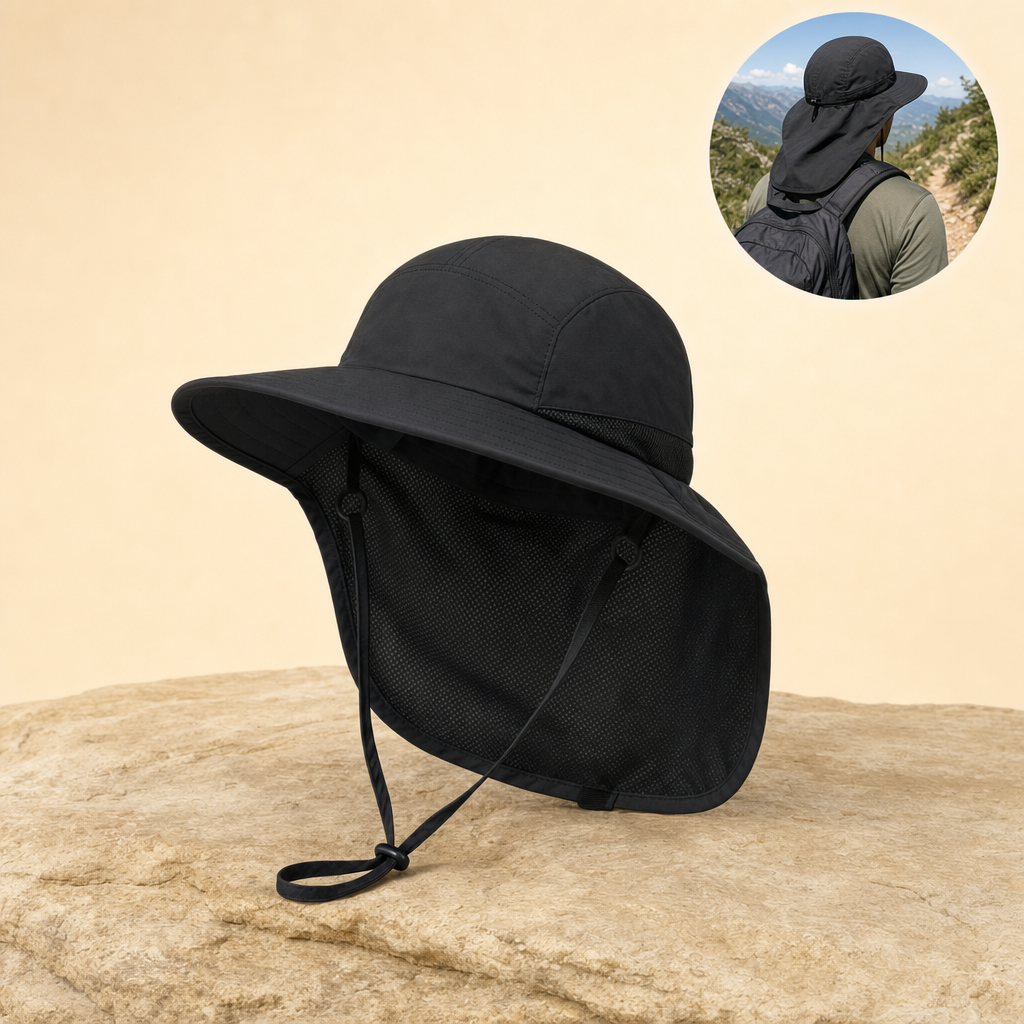 Shadova Black wide-brim sun hat listing image
