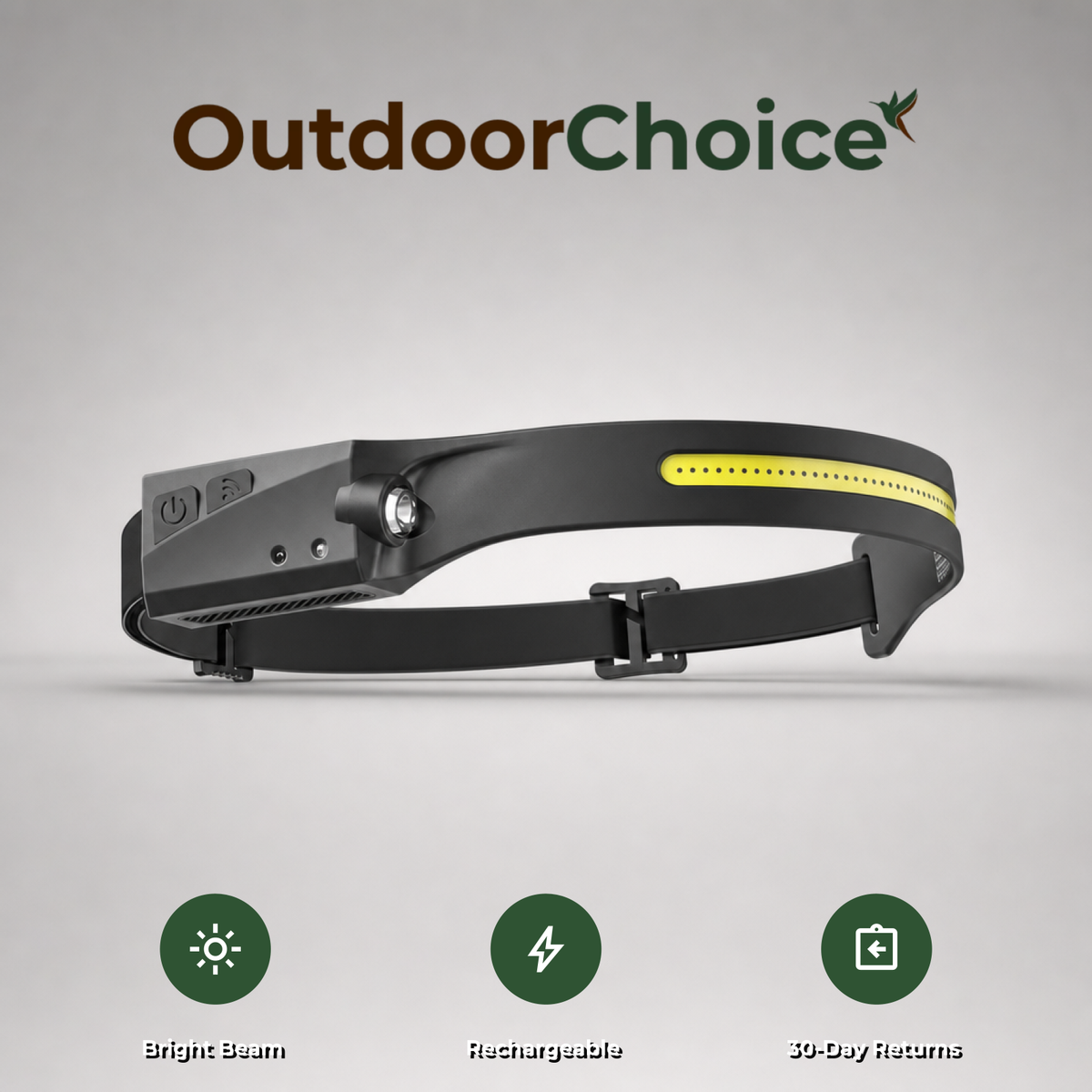 OutdoorChoice: bright beam, rechargeable, 30-day returns