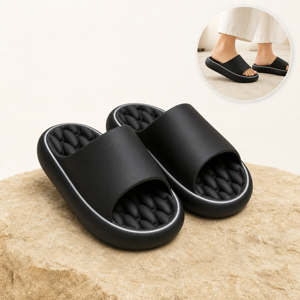 Tredora cushioned house slippers in black - slot V-black