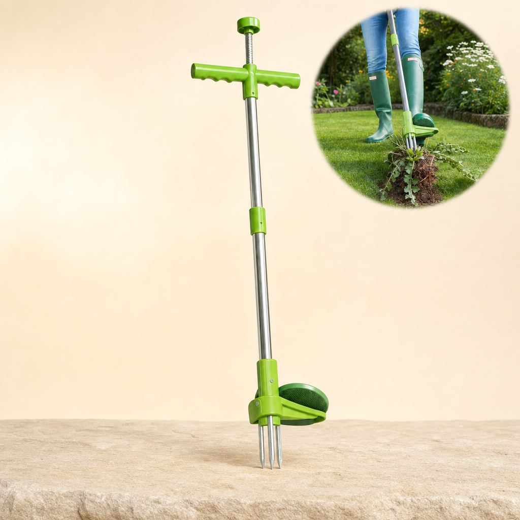Rootora weed puller in use