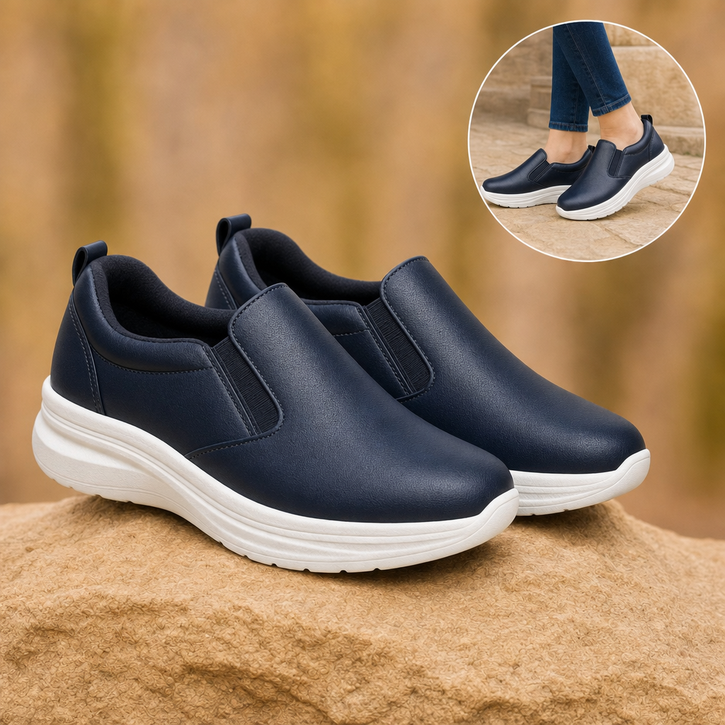 Glidova orthopaedic slip-on sneakers in Navy