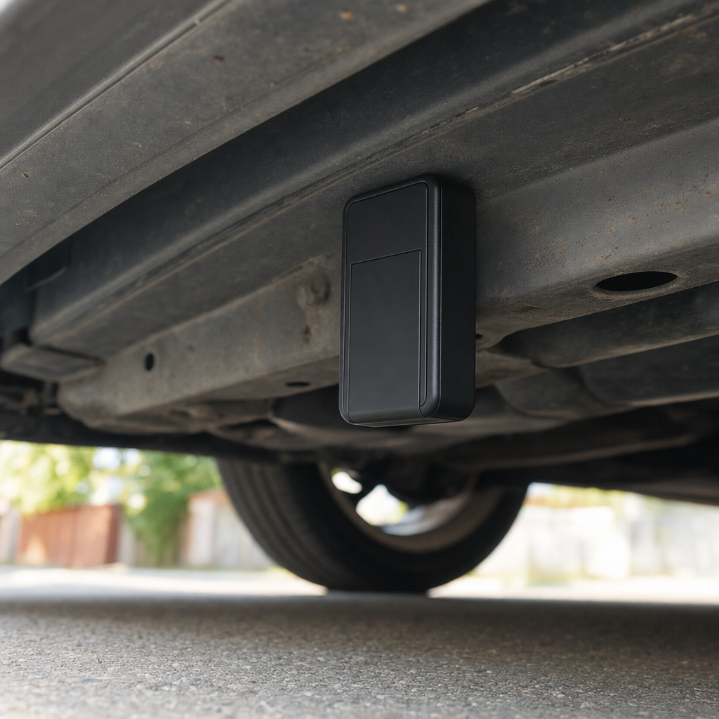 Locora GPS tracker mounted under a car