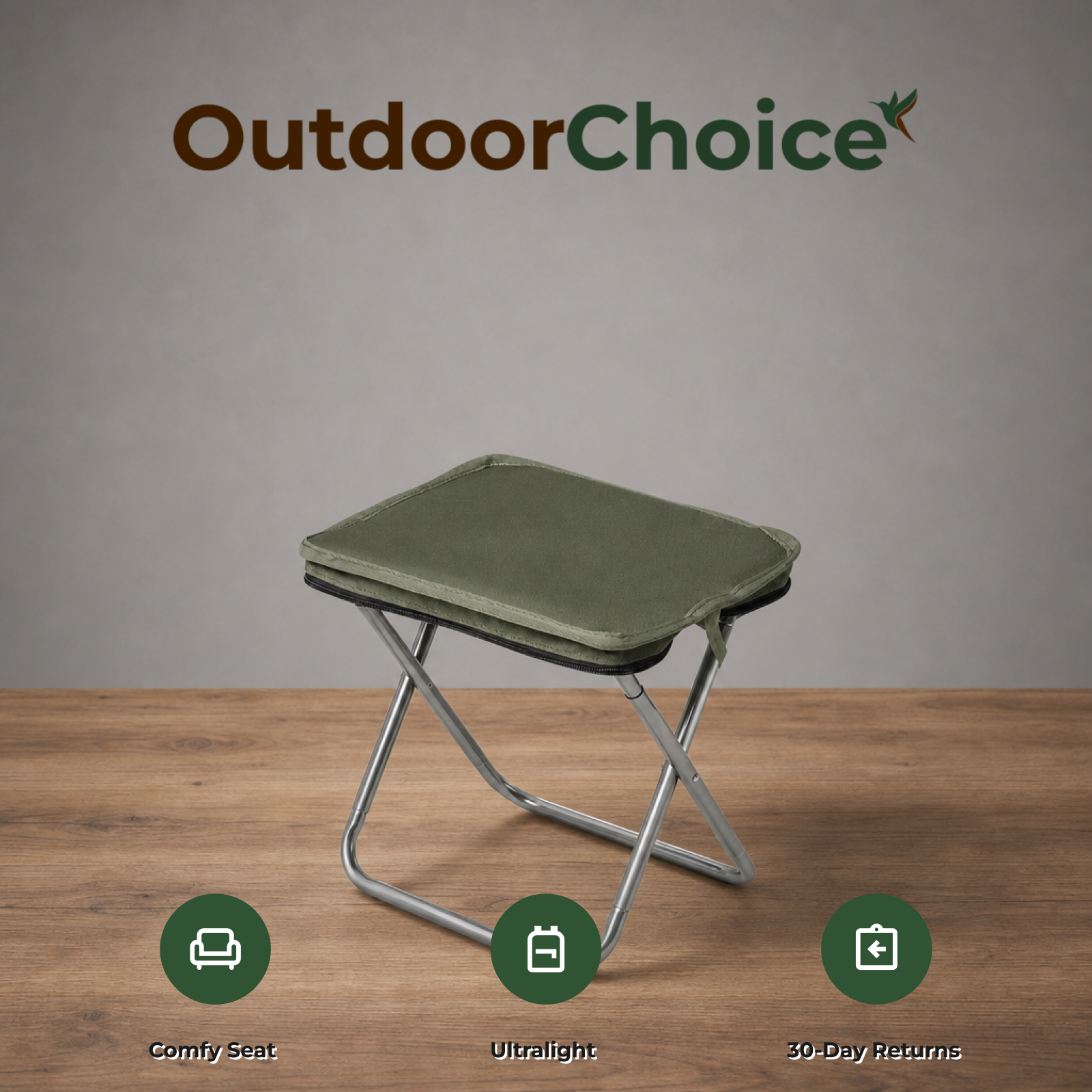 OutdoorChoice trust badges - Comfy Seat, Ultralight, 30-Day Returns