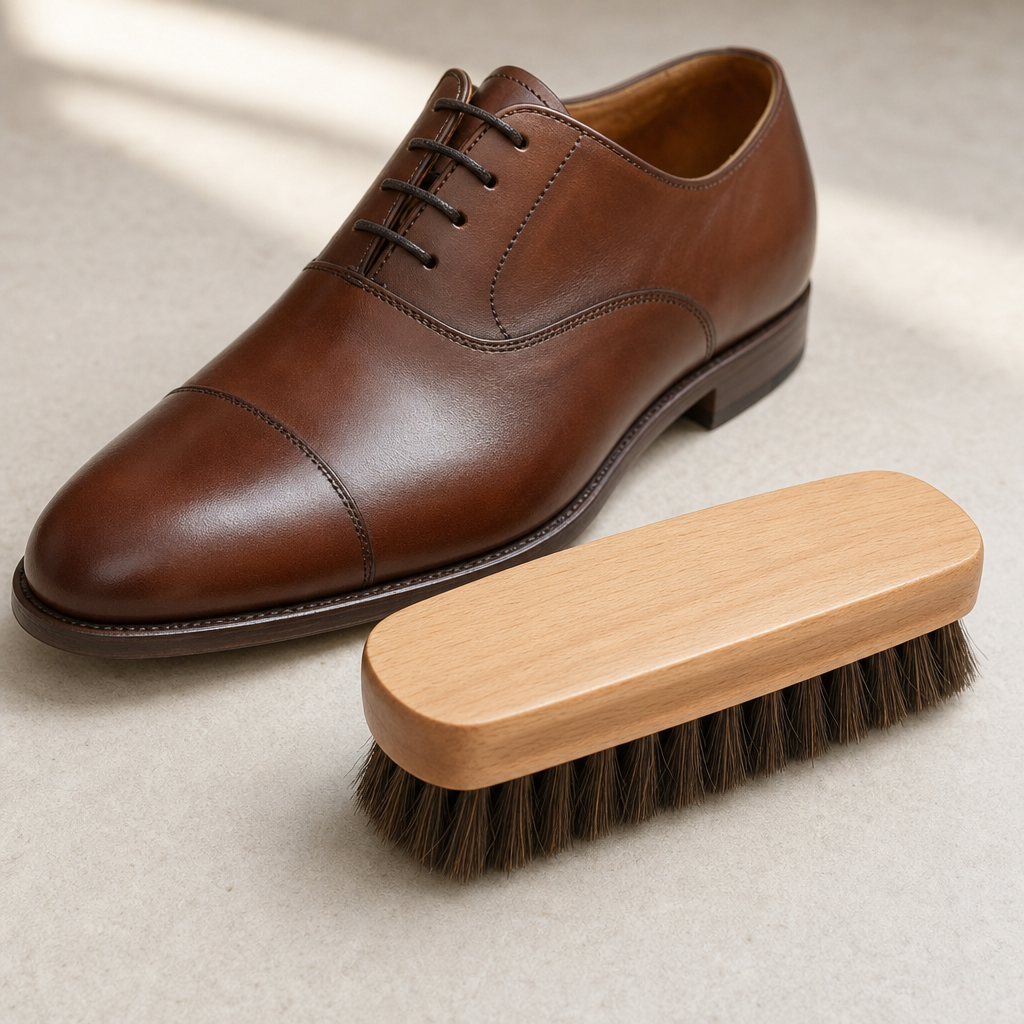 Setora shoe brush in use