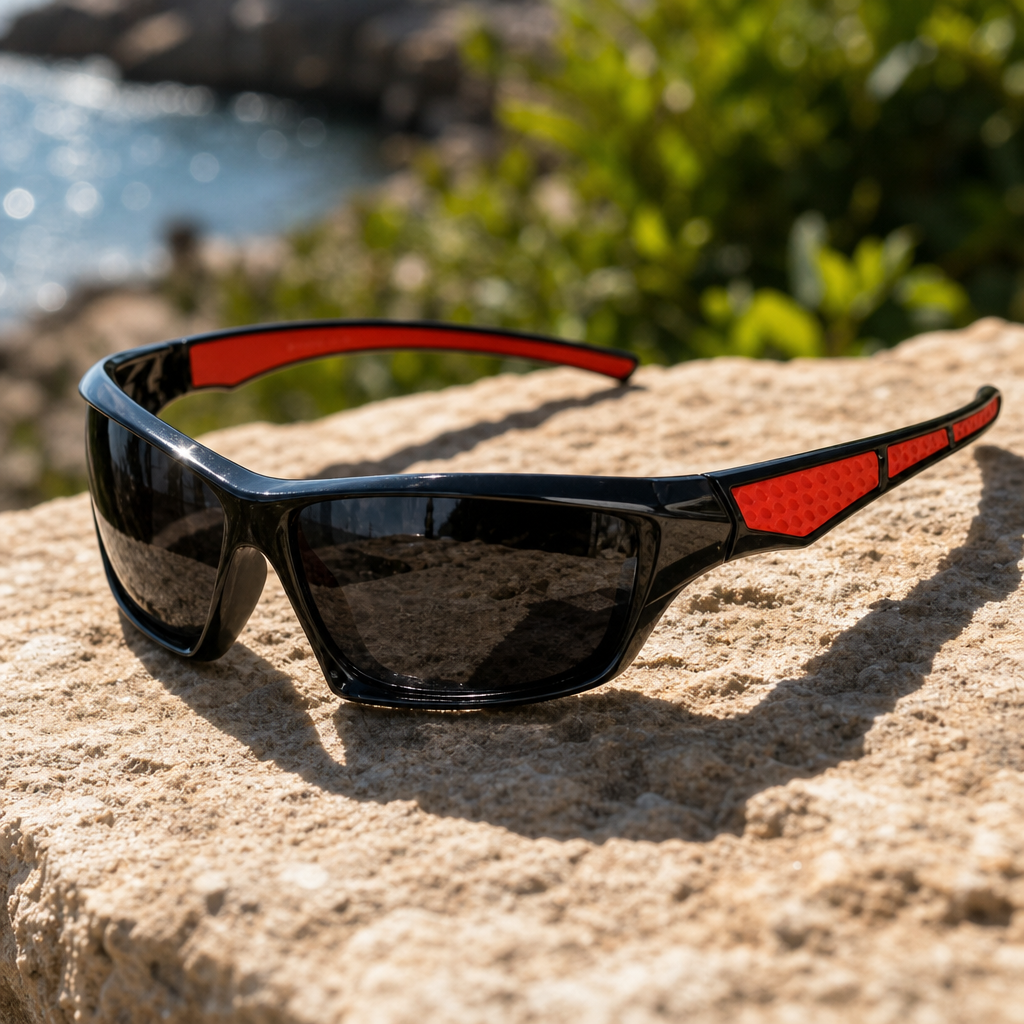 Solaro sunglasses close-up on stone