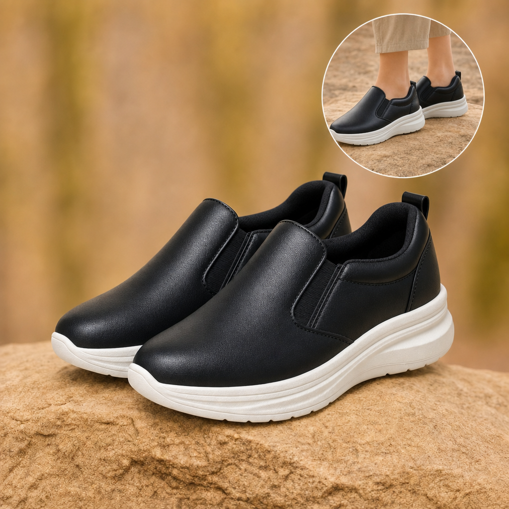Glidova orthopaedic slip-on sneakers in Black