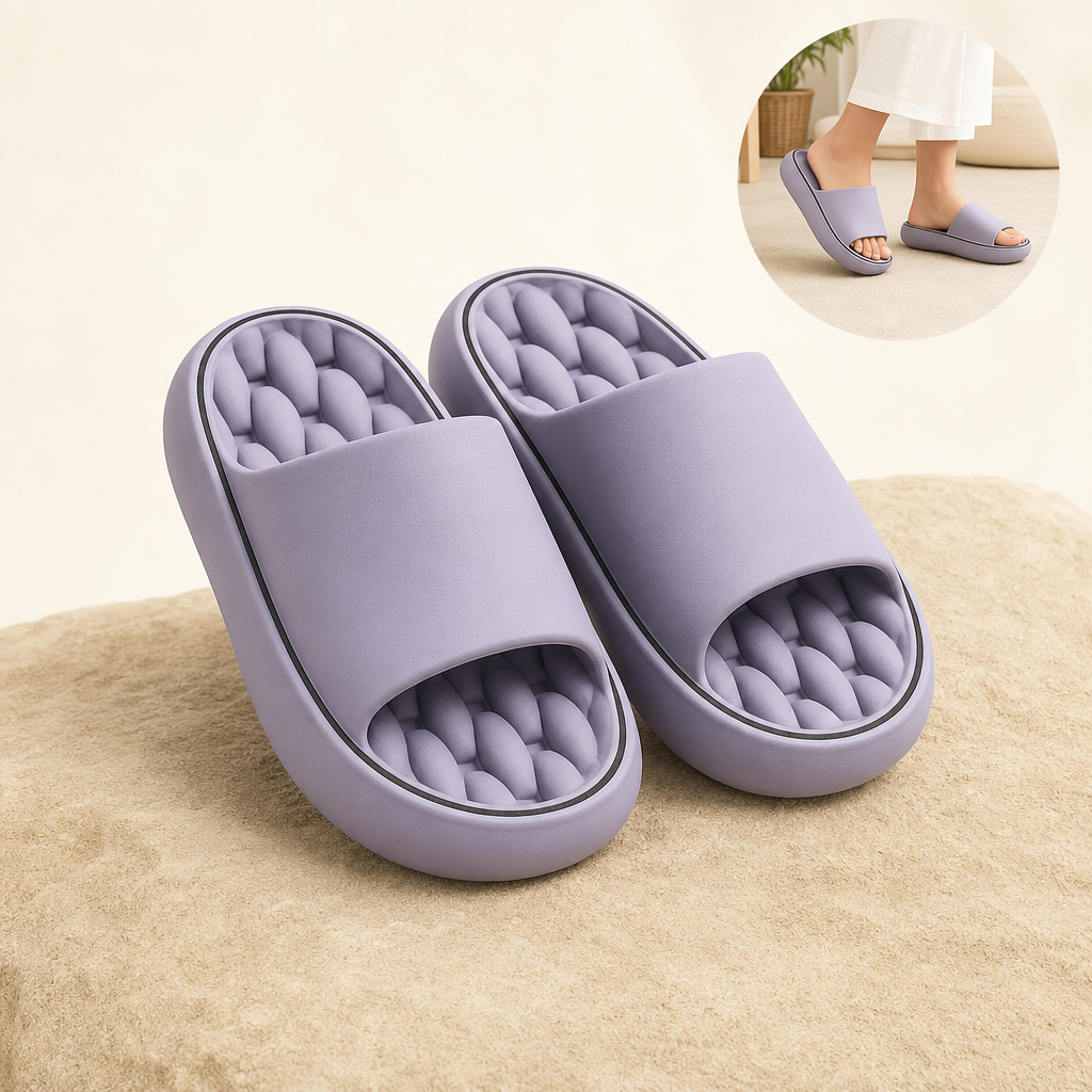 Tredora cushioned house slippers in purple - slot V-purple