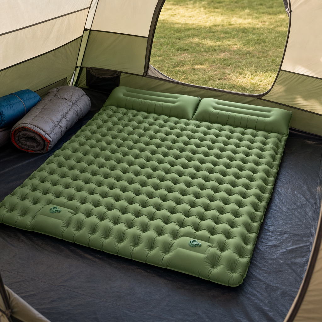 Nestora sleeping pad in use at campsite