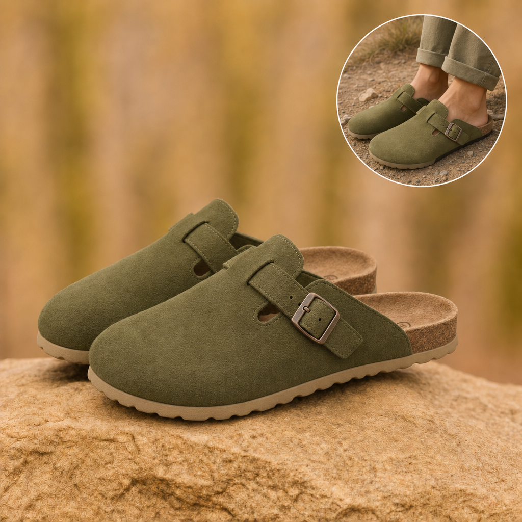 Suedova suede clogs in Army Green