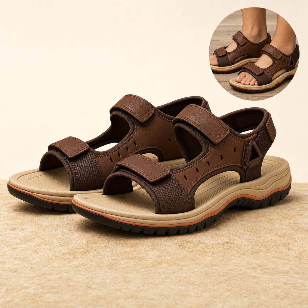 Cushora cushioned sandals in dark brown, listing image