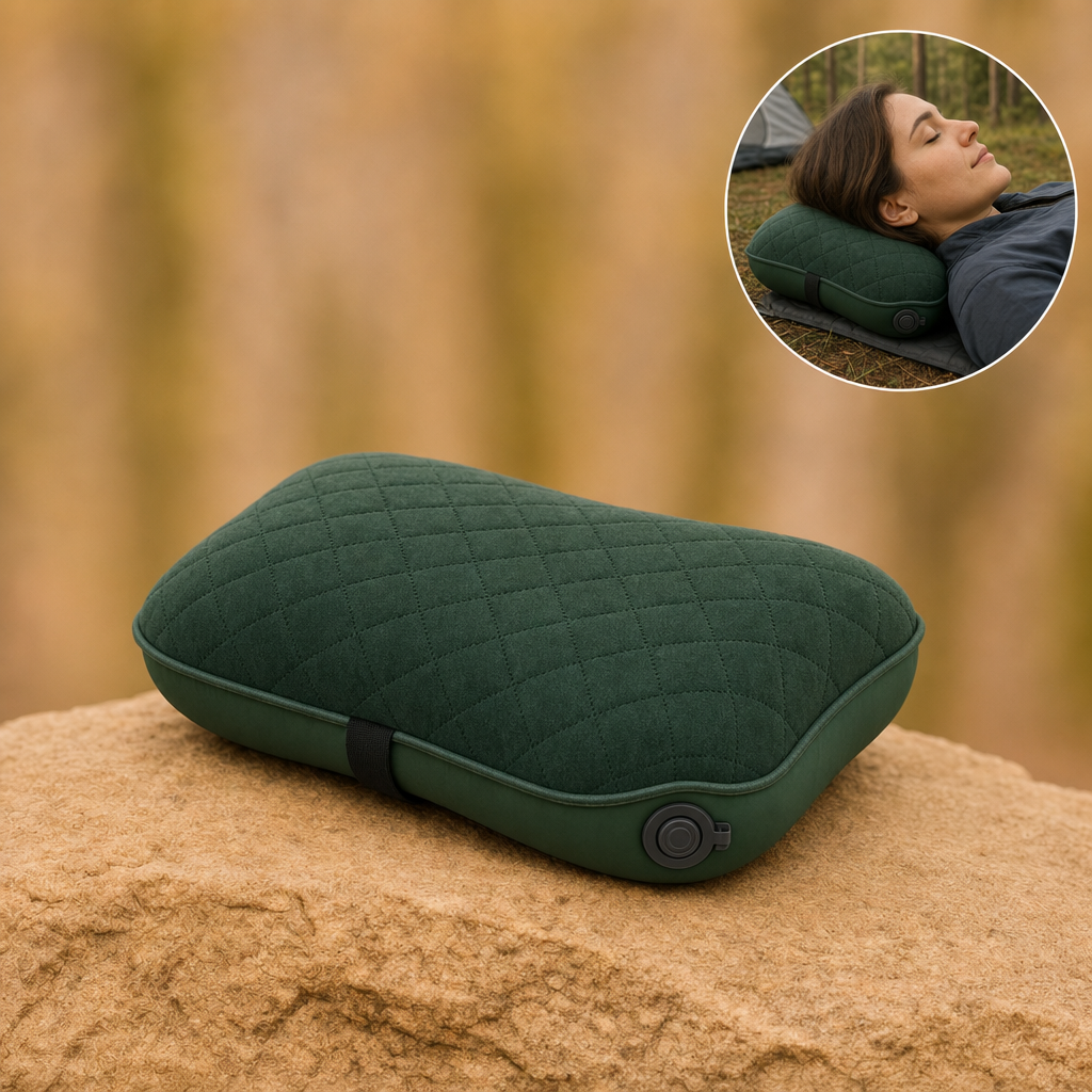 Loftra camping pillow in forest green