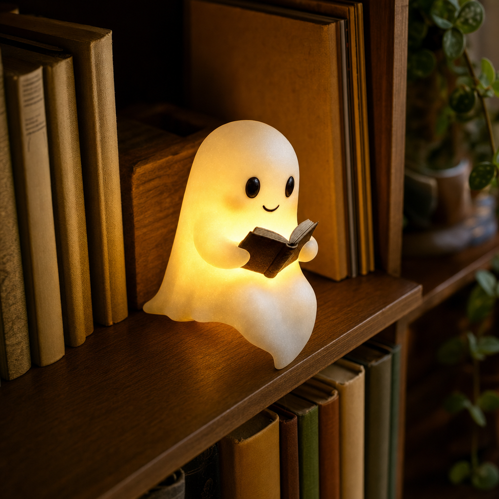Boolura ghost reading lamp in use