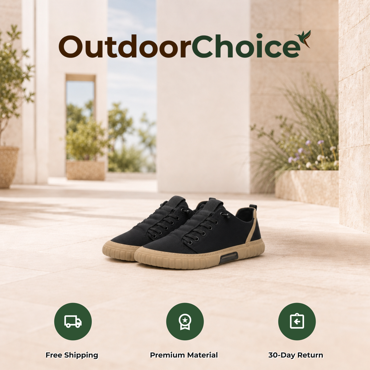 Stepra barefoot walking shoes with OutdoorChoice service badges