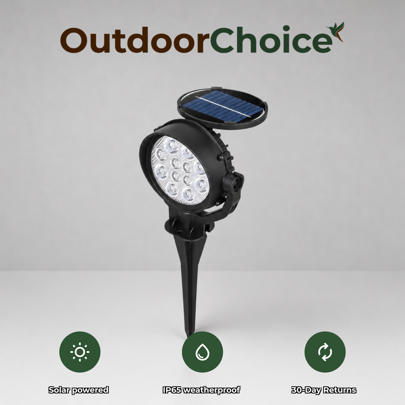 Sunora solar spotlight – OutdoorChoice guarantees