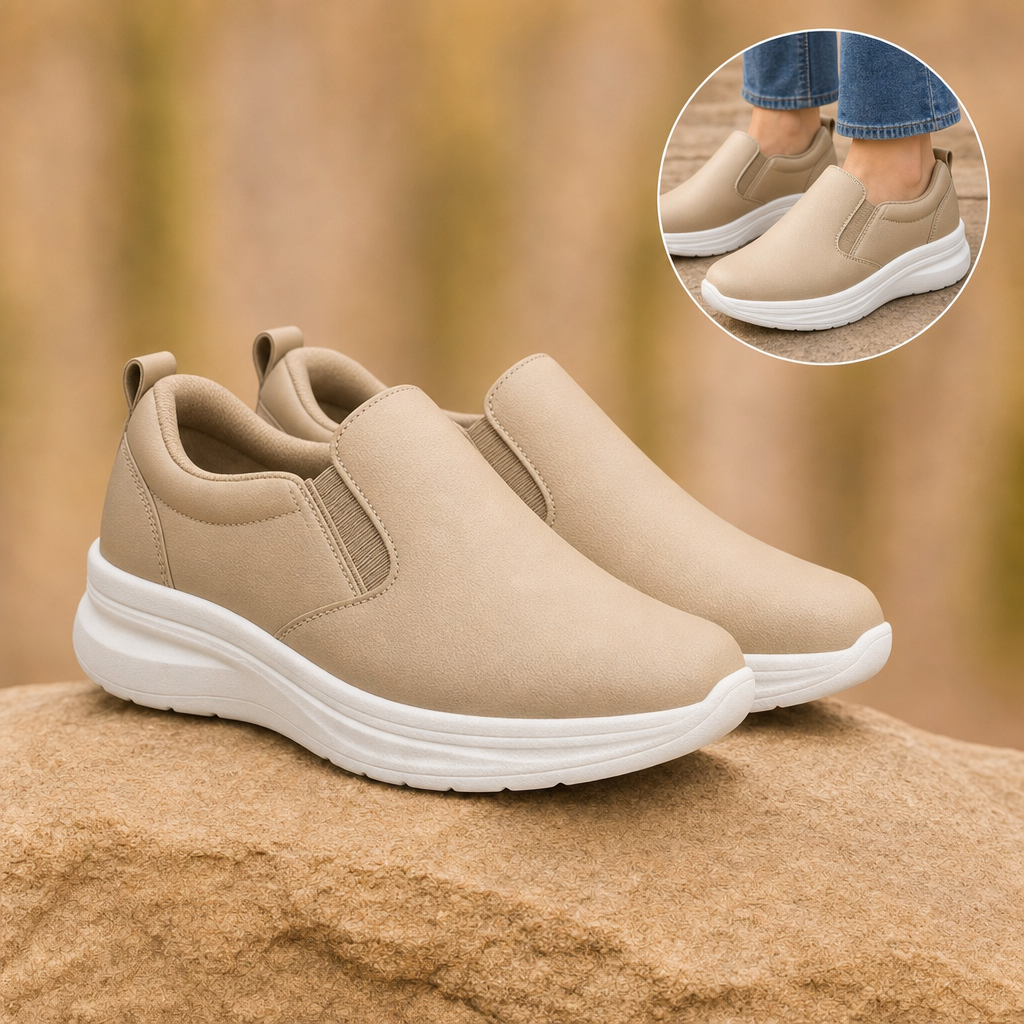 Glidova orthopaedic slip-on sneakers in Beige