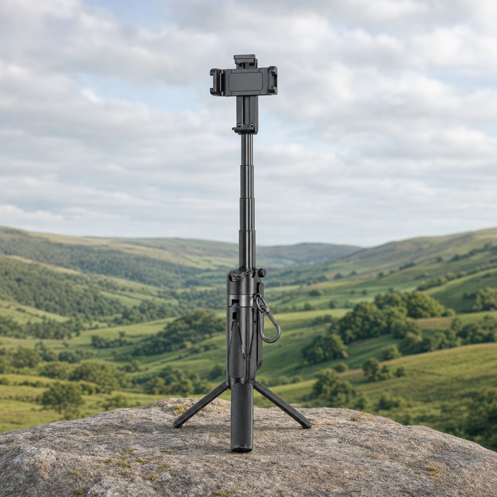 Trivora extended as a selfie stick