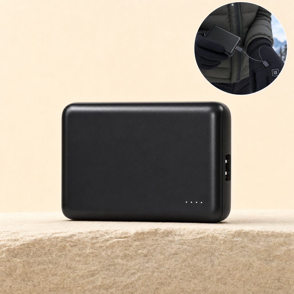 Voltra power bank — listing image with in-use inset