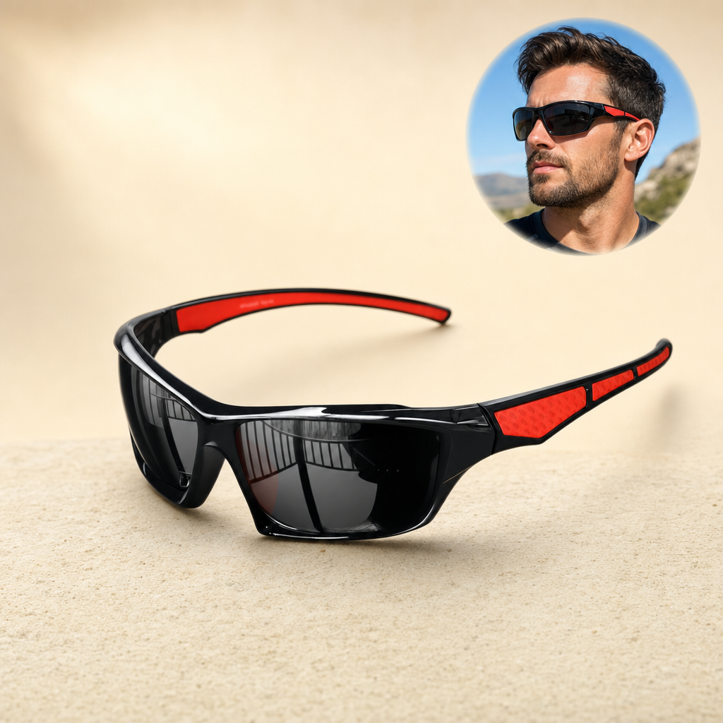 Solaro polarised sunglasses – Black/Red