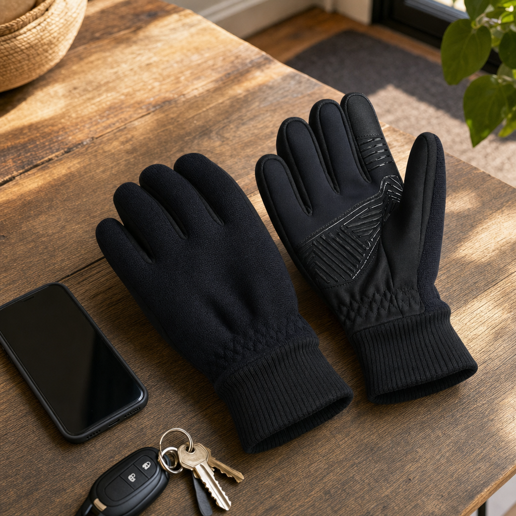 Tactra gloves with phone and keys