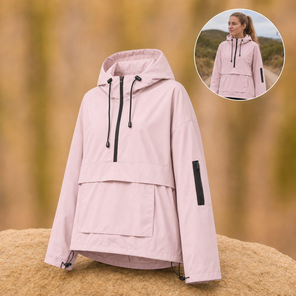 Rainova waterproof jacket in light pink