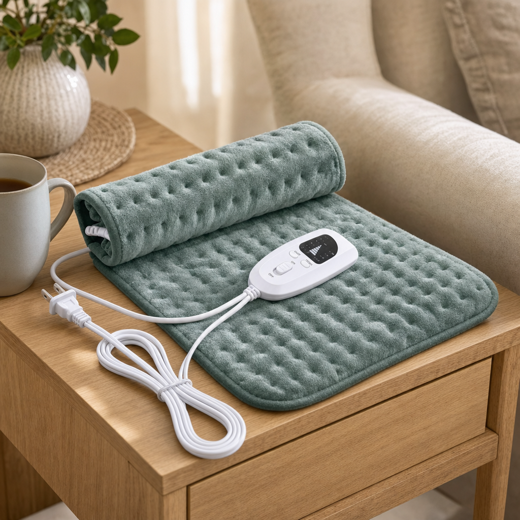 Glowra heating pad and LED controller close-up