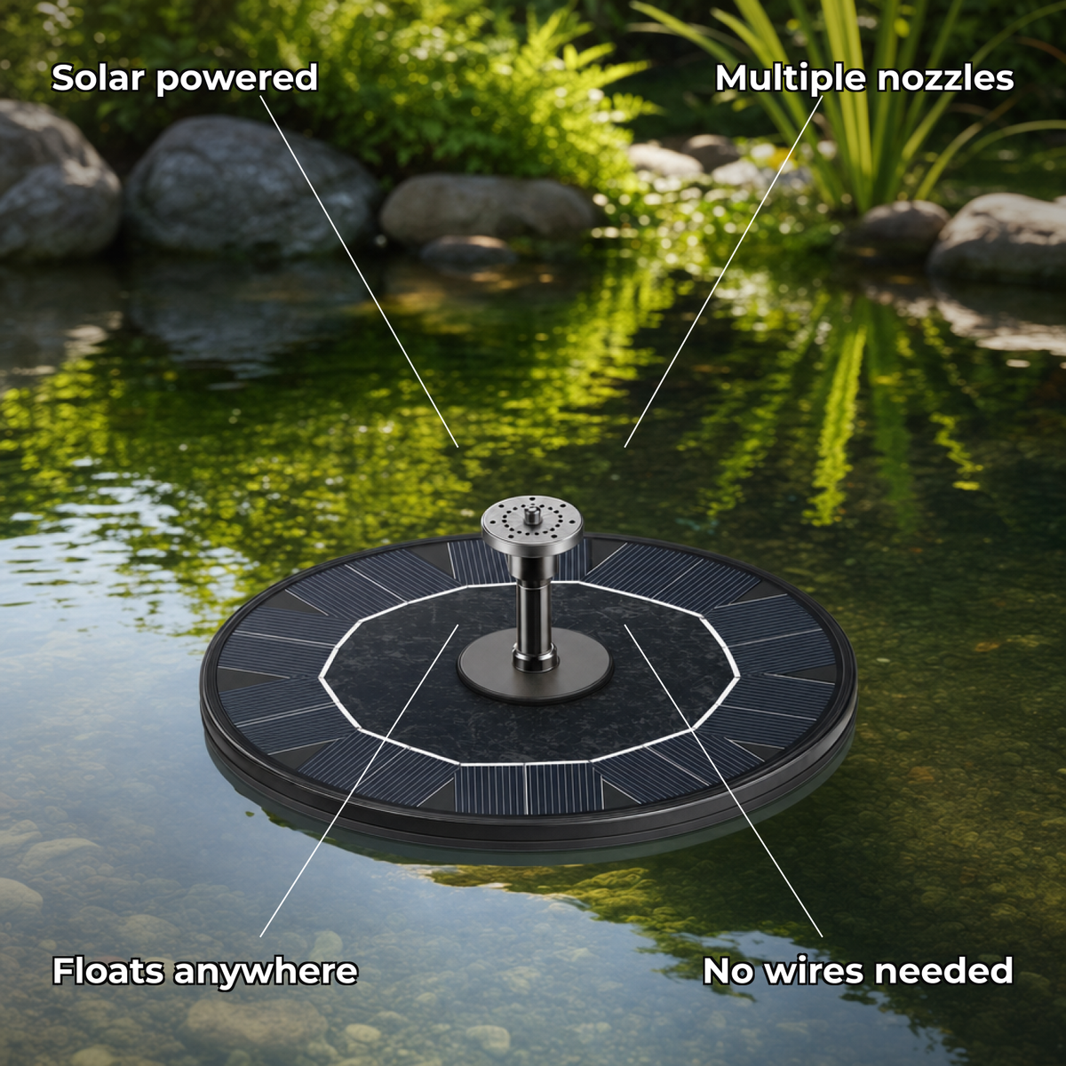 Rippla solar fountain key features