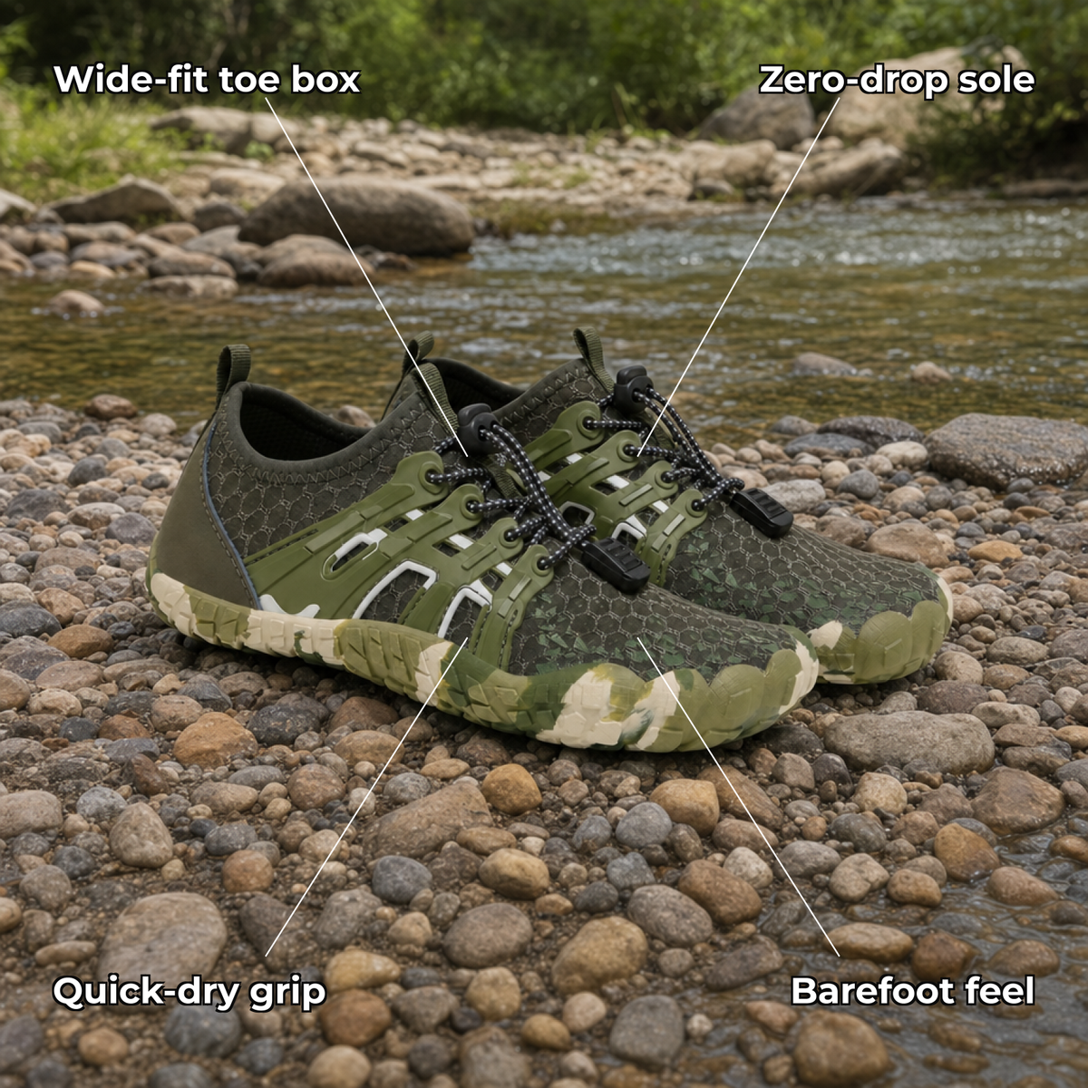 OutdoorChoice Baresol barefoot water shoes features