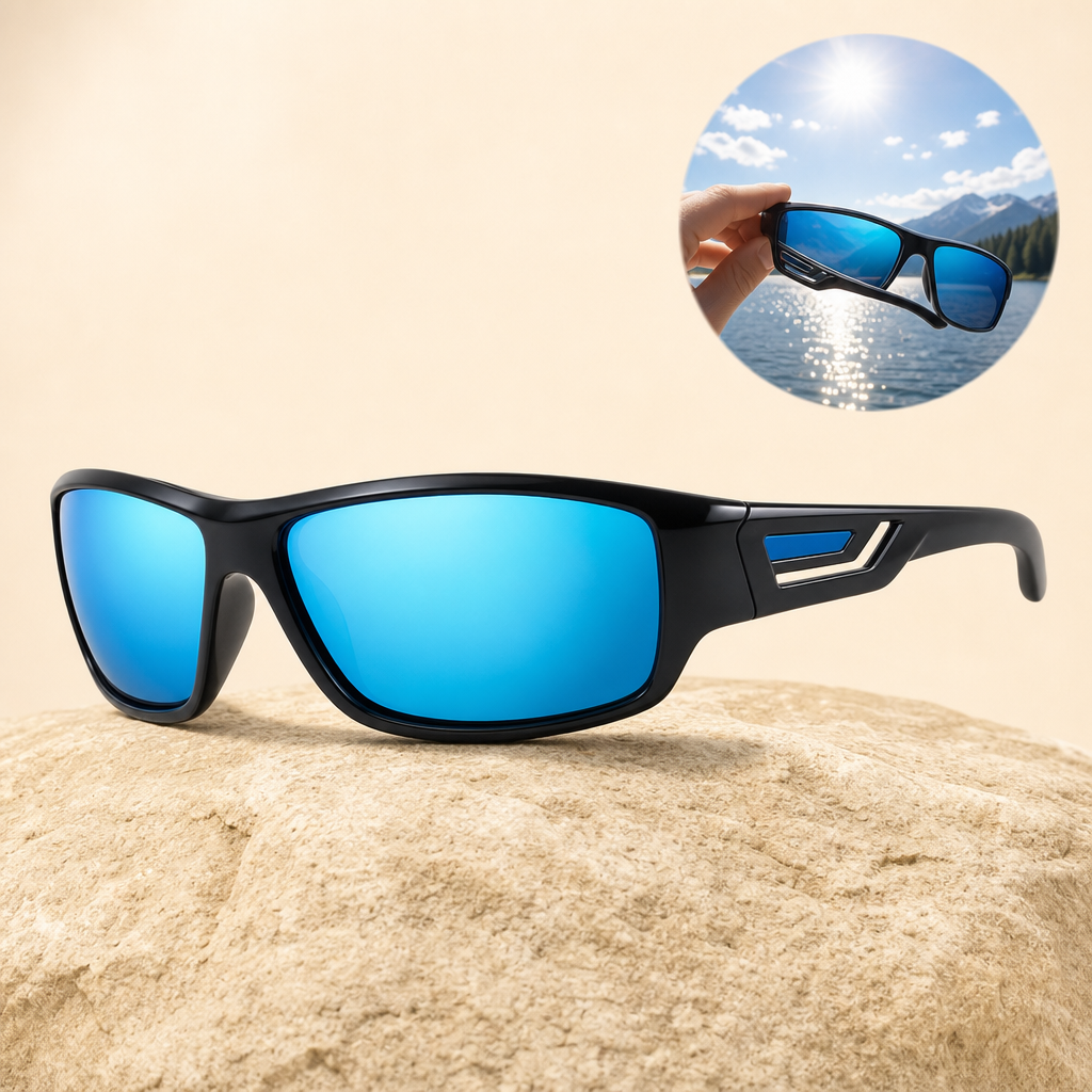 Glarix polarised sunglasses – Blue and Black variant