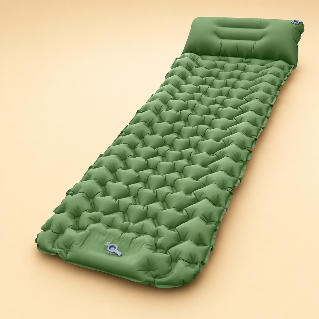 Slumbra ultralight inflatable sleeping mat in green