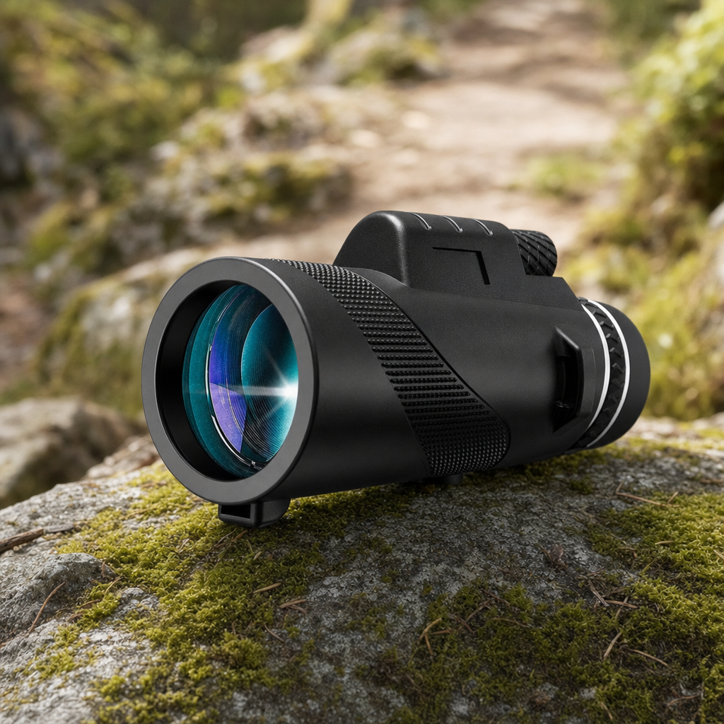 Scoutix monocular close-up on a rock