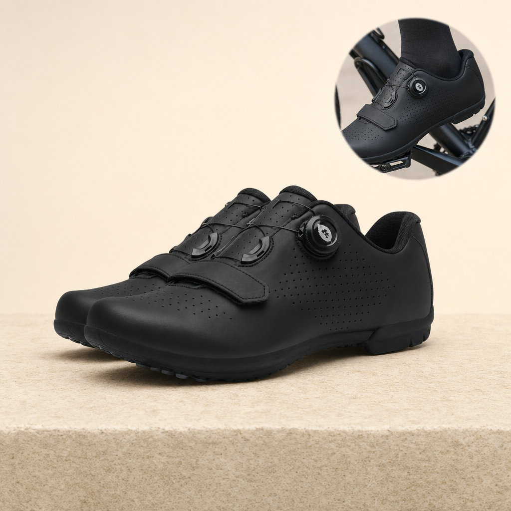 Pedova cleat-free flat pedal cycling shoes in black
