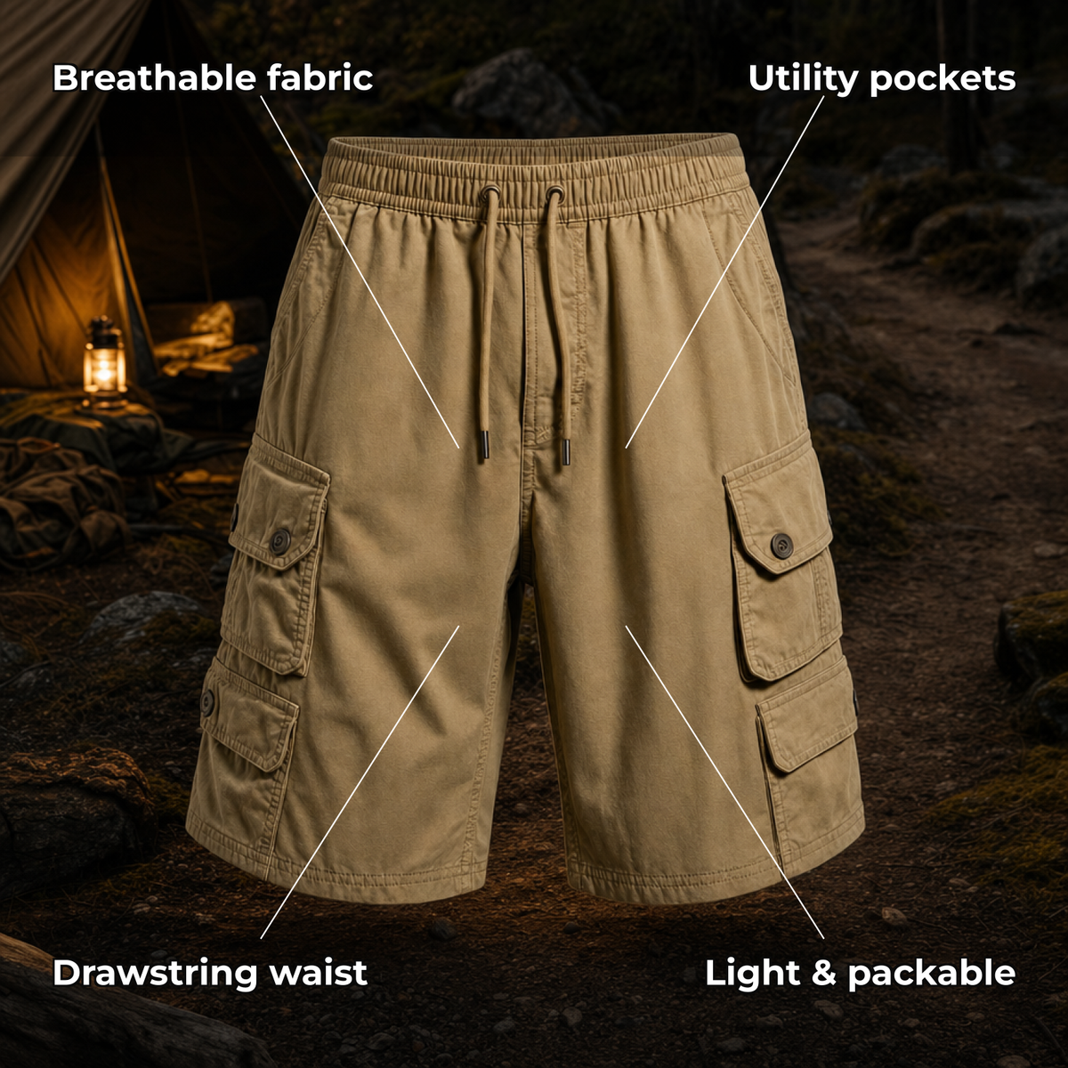 Roventa cargo shorts - key features