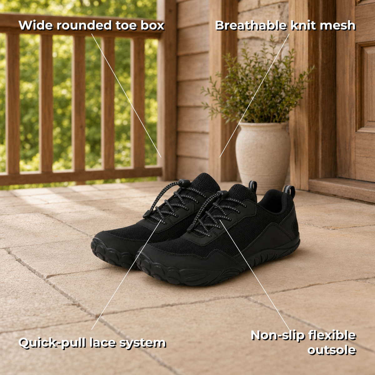 Terrix barefoot trail shoe key features