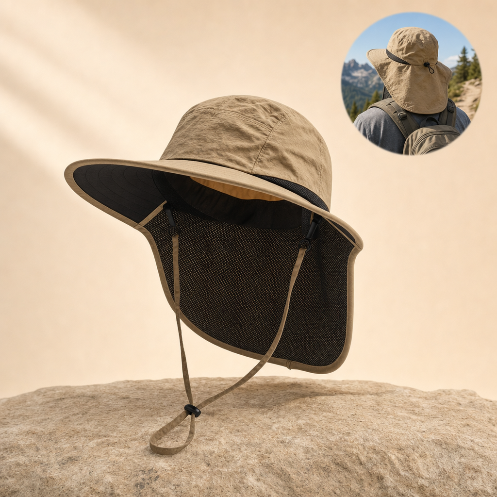 Shadova Khaki Tan wide-brim sun hat listing image