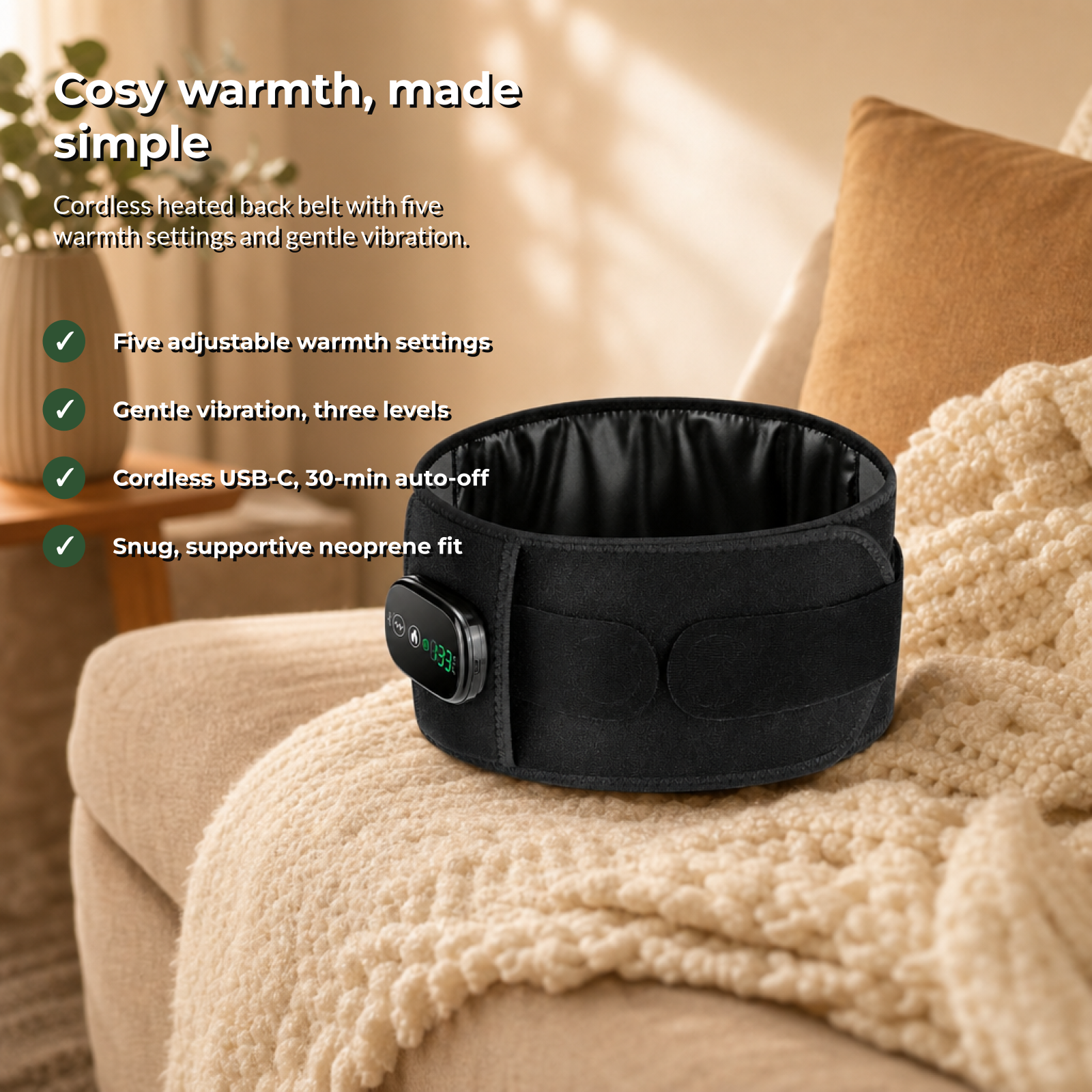 Embera heated back belt - benefits