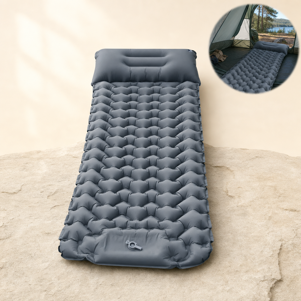 Slumbra inflatable sleeping mat in rock gray