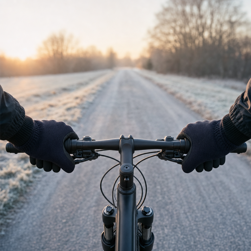 Tactra gloves worn cycling